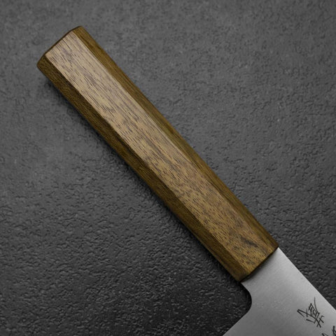 Kiritsuke Gyuto Blue Steel #2 Polished Stainless Clad Olive Handle 210mm-[Musashi]-[Japanese-Kitchen-Knives]