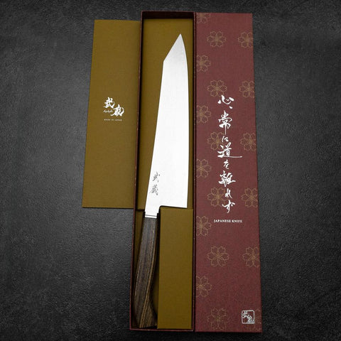 Kiritsuke Gyuto SG-2 Damascus Western Golden Ebony Handle 240mm (9.4”)-[Musashi]-[Japanese-Kitchen-Knives]
