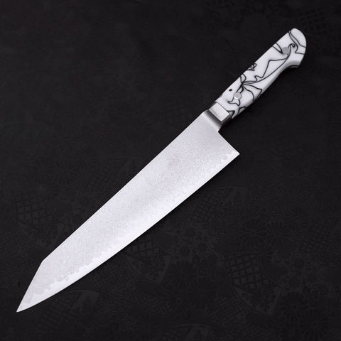 Kiritsuke Gyuto SG-2 Damascus White Handle 240mm (9.4”)-[Musashi]-[Japanese-Kitchen-Knives]