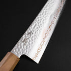 Kiritsuke Gyuto SLD Nickel Tsuchime Colored Damascus Olive Handle 210mm Limited Edition-[Musashi]-[Japanese-Kitchen-Knives]