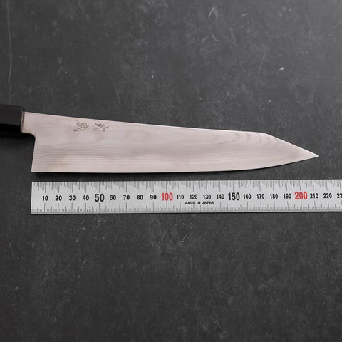 Kiritsuke Gyuto Silver Steel #3 Damascus Buffalo Wenge Handle 210mm (8.3”)-[Musashi]-[Japanese-Kitchen-Knives]