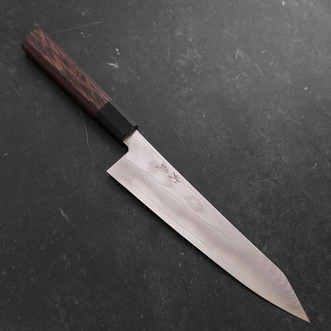 Kiritsuke Gyuto Silver Steel #3 Damascus Buffalo Wenge Handle 210mm (8.3”)-[Musashi]-[Japanese-Kitchen-Knives]