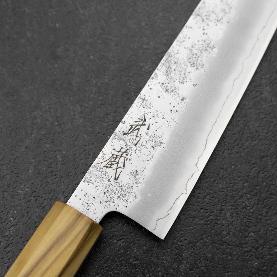 切付牛刀 銀三鋼 梨地 オリーブ柄 205mm – MUSASHI