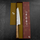 Kiritsuke Gyuto Silver Steel #3 Nashiji Olive Handle 205mm (8.1”)-[Musashi]-[Japanese-Kitchen-Knives]