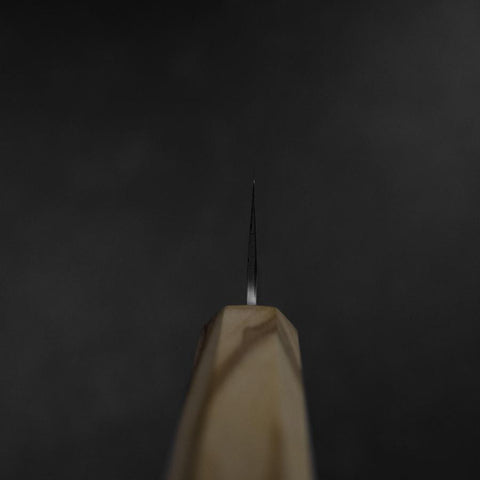 Kiritsuke Gyuto Silver Steel #3 Nashiji Olive Handle 205mm-[Musashi]-[Japanese-Kitchen-Knives]