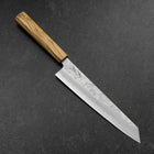 Kiritsuke Gyuto Silver Steel #3 Nashiji Olive Handle 205mm-[Musashi]-[Japanese-Kitchen-Knives]