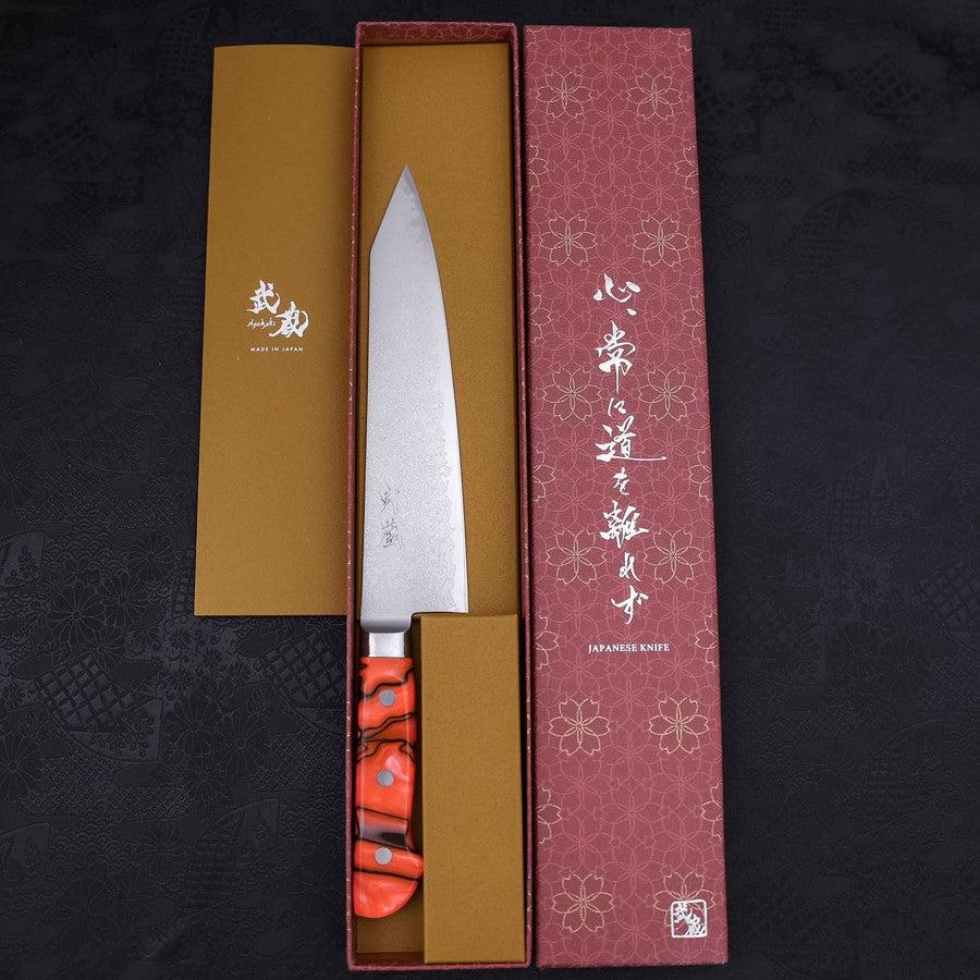 切付牛刀 VG-10 ダマスカス オレンジ柄 210mm – MUSASHI