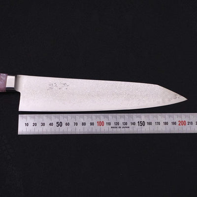 Kiritsuke Gyuto VG-10 Damascus Pearl Pink Handle 210mm-VG-10-Damascus-Western Handle-[Musashi]-[Japanese-Kitchen-Knives]