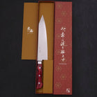 Kiritsuke Gyuto VG-10 Damascus Red Handle 210mm (8.3”)-[Musashi]-[Japanese-Kitchen-Knives]