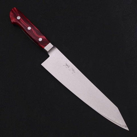 Kiritsuke Gyuto VG-10 Damascus Red Handle 210mm (8.3”)-[Musashi]-[Japanese-Kitchen-Knives]