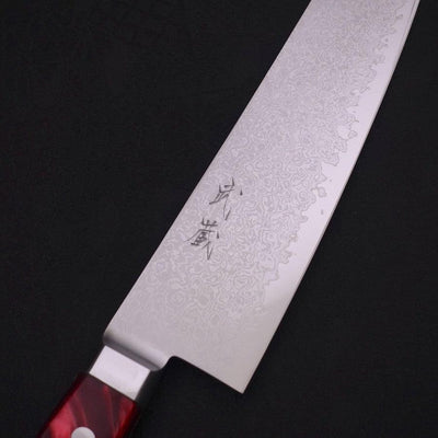 Kiritsuke Gyuto VG-10 Damascus Red Handle 210mm-VG-10-Damascus-Western Handle-[Musashi]-[Japanese-Kitchen-Knives]
