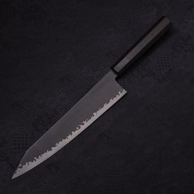 Kiritsuke Gyuto VG-10 Kurozome Damascus Buffalo Ebony Handle 240mm-Damascus-VG-10-Japanese Handle-[Musashi]-[Japanese-Kitchen-Knives]