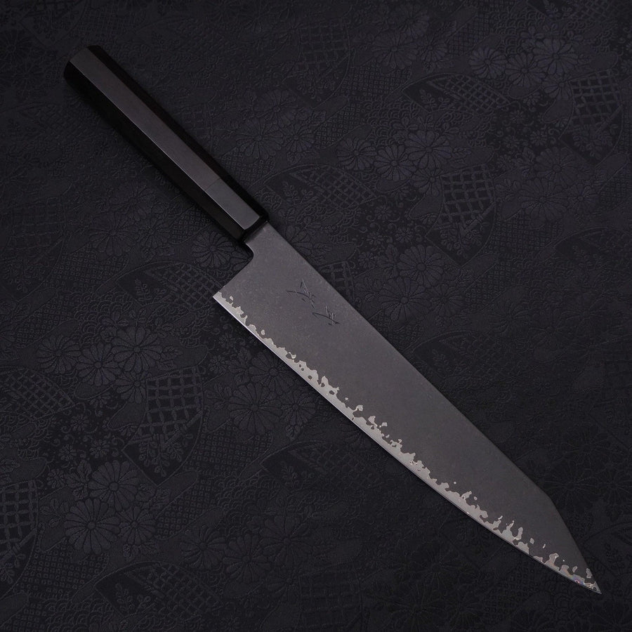 Kiritsuke Gyuto VG-10 Kurozome Damascus Buffalo Ebony Handle 240mm-Damascus-VG-10-Japanese Handle-[Musashi]-[Japanese-Kitchen-Knives]