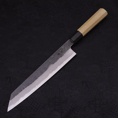 Kiritsuke Gyuto White steel #2 Kurouchi Buffalo Magnolia Handle 240mm-White steel #2-Kurouchi-Japanese Handle-[Musashi]-[Japanese-Kitchen-Knives]