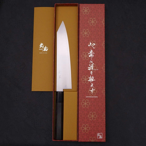 Kiritsuke Gyuto ZDP-189 Polished Buffalo Ebony Handle 210mm (8.3”)-[Musashi]-[Japanese-Kitchen-Knives]