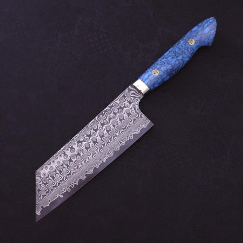 Kiritsuke Nakiri SG-2 Damascus Turquoise Blue Handle 170mm (6.7”)-[Musashi]-[Japanese-Kitchen-Knives]