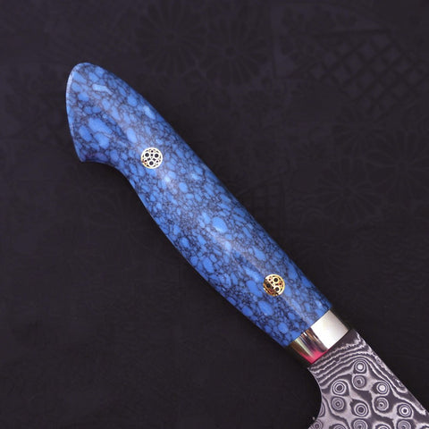 Kiritsuke Nakiri SG-2 Damascus Turquoise Blue Handle 170mm (6.7”)-[Musashi]-[Japanese-Kitchen-Knives]