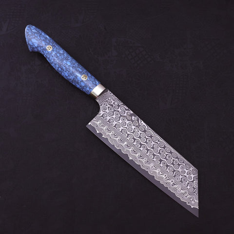 Kiritsuke Nakiri SG-2 Damascus Turquoise Blue Handle 170mm (6.7”)-[Musashi]-[Japanese-Kitchen-Knives]