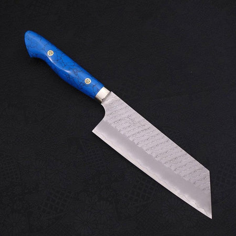 Kiritsuke Nakiri SG-2 Tsuchime Turquoise Blue Handle 170mm (6.7”)-[Musashi]-[Japanese-Kitchen-Knives]