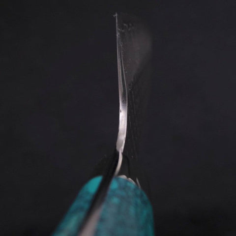 Kiritsuke Nakiri SG-2 Tsuchime Turquoise Green Handle 170mm (6.7”)-[Musashi]-[Japanese-Kitchen-Knives]