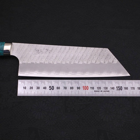 Kiritsuke Nakiri SG-2 Tsuchime Turquoise Green Handle 170mm (6.7”)-[Musashi]-[Japanese-Kitchen-Knives]
