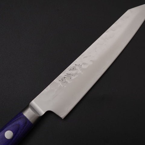 Kiritsuke Petty AUS-10 Stainless Tsuchime Western-Blue Handle 145mm (5.7”)-[Musashi]-[Japanese-Kitchen-Knives]