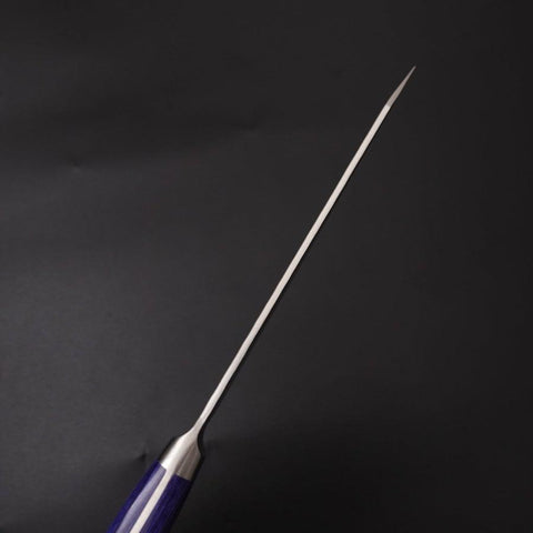 Kiritsuke Petty AUS-10 Stainless Tsuchime Western-Blue Handle 145mm (5.7”)-[Musashi]-[Japanese-Kitchen-Knives]