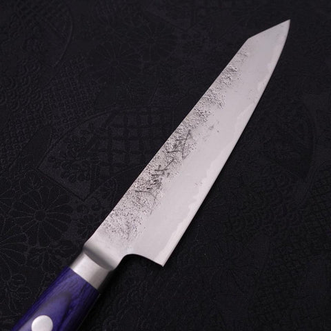 Kiritsuke Petty Blue Steel #2 Nashiji Stainless Clad Blue Western Handle 140mm (5.5”)-[Musashi]-[Japanese-Kitchen-Knives]