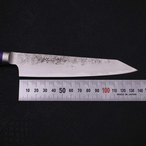 Kiritsuke Petty Blue Steel #2 Nashiji Stainless Clad Blue Western Handle 140mm (5.5”)-[Musashi]-[Japanese-Kitchen-Knives]