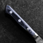 Kiritsuke Petty Blue Steel #2 Nashiji Stainless Clad Dark Blue Western Handle 140mm (5.5”)-[Musashi]-[Japanese-Kitchen-Knives]
