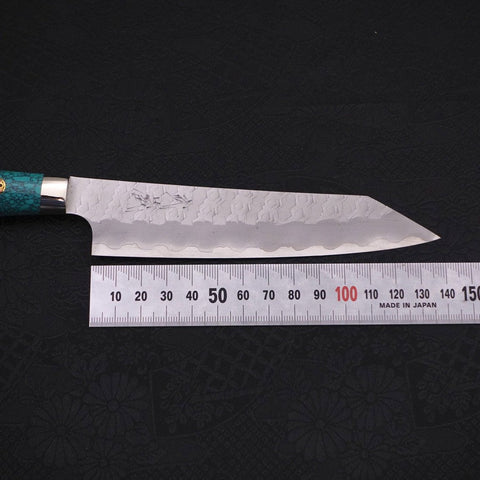 Kiritsuke Petty SG-2 Tsuchime Turquoise Green Handle 150mm (5.9”)-[Musashi]-[Japanese-Kitchen-Knives]