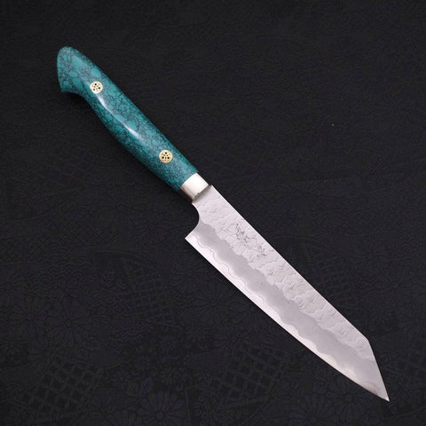 Kiritsuke Petty SG-2 Tsuchime Turquoise Green Handle 150mm (5.9”)-[Musashi]-[Japanese-Kitchen-Knives]