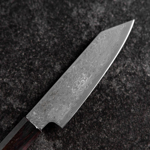 Kiritsuke Petty SLD Black Damascus Ebony Handle 110mm (4.3”)-[Musashi]-[Japanese-Kitchen-Knives]