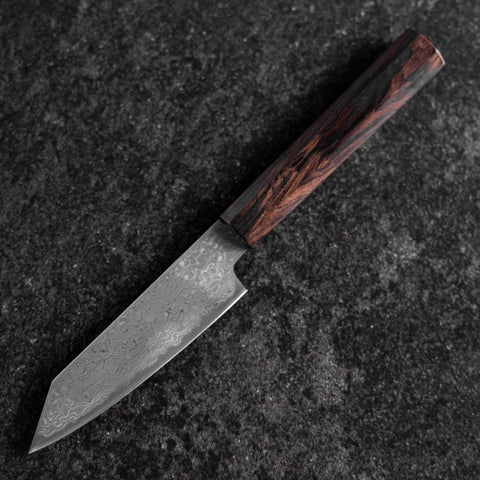 Kiritsuke Petty SLD Black Damascus Ebony Handle 110mm-[Musashi]-[Japanese-Kitchen-Knives]