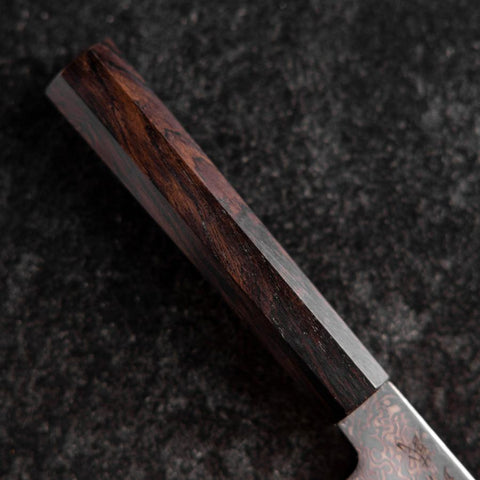 Kiritsuke Petty SLD Black Damascus Ebony Handle 110mm-[Musashi]-[Japanese-Kitchen-Knives]