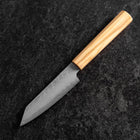 Kiritsuke Petty Silver Steel #3 Nashiji Olive Handle 125mm (4.9”)-[Musashi]-[Japanese-Kitchen-Knives]