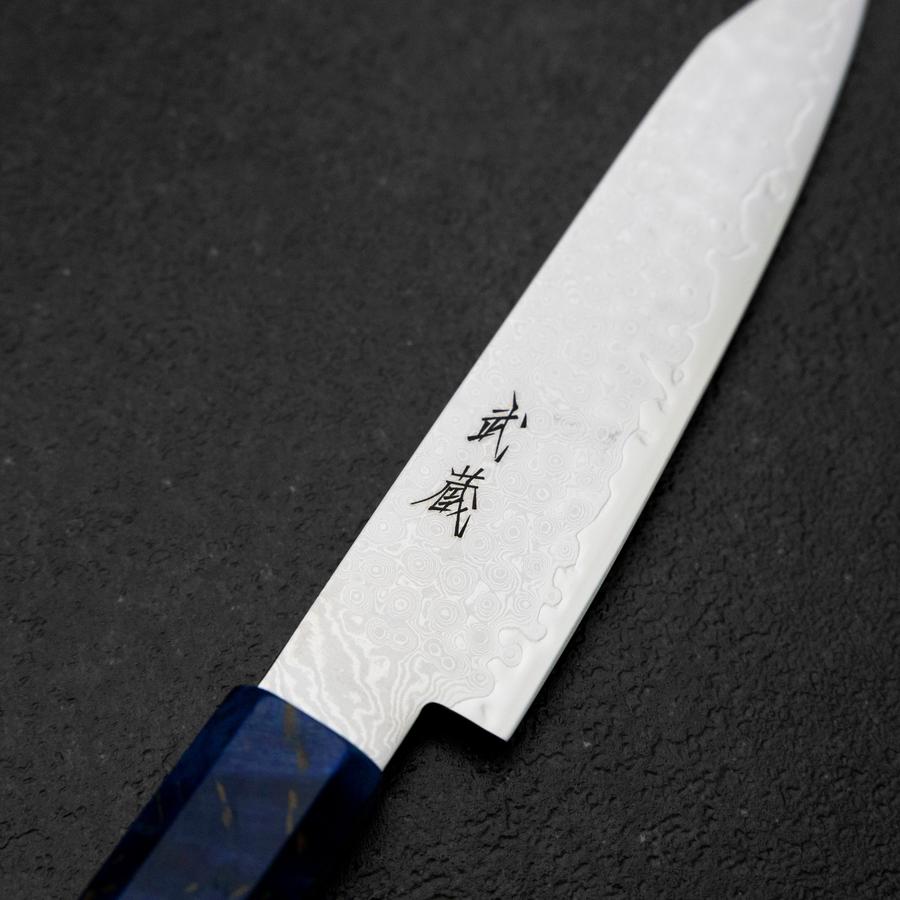 切付ペティ VG-10 ダマスカス 青スタビライズド 樺の木柄 120mm – MUSASHI
