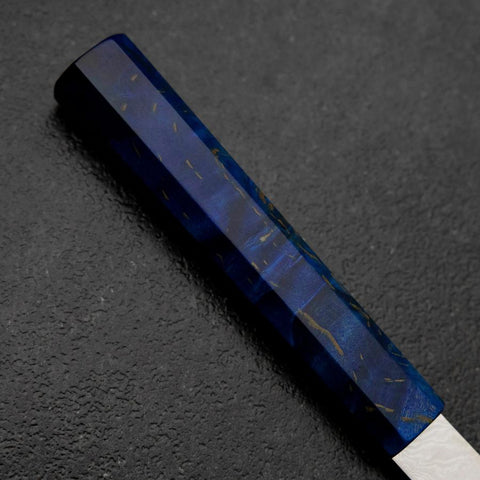 Kiritsuke Petty VG-10 Damascus Blue Birch Handle 120mm (4.7”)-[Musashi]-[Japanese-Kitchen-Knives]