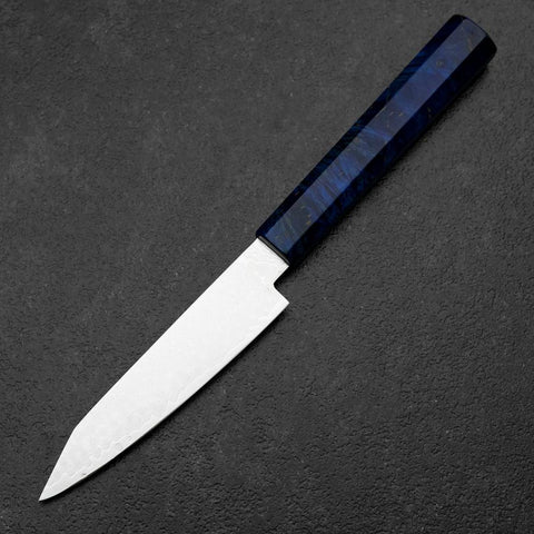 Kiritsuke Petty VG-10 Damascus Blue Birch Handle 120mm-[Musashi]-[Japanese-Kitchen-Knives]