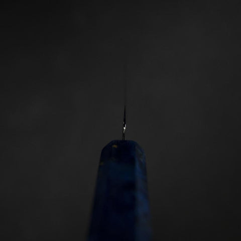 Kiritsuke Petty VG-10 Damascus Blue Birch Handle 120mm-[Musashi]-[Japanese-Kitchen-Knives]