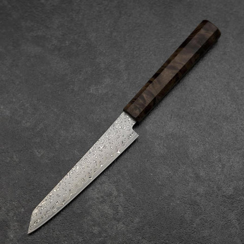 Kiritsuke Petty VG-10 Damascus Brown Birch Handle 135mm-[Musashi]-[Japanese-Kitchen-Knives]