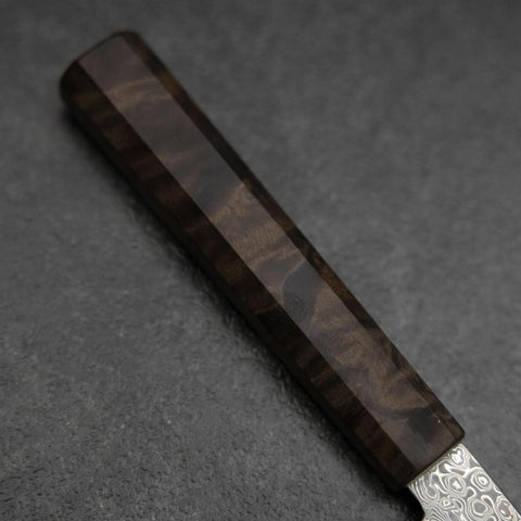 Kiritsuke Petty VG-10 Damascus Brown Birch Handle 135mm-[Musashi]-[Japanese-Kitchen-Knives]