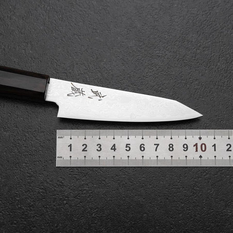 Kiritsuke Petty VG-10 Damascus Ebony Handle 100mm (3.9”)-[Musashi]-[Japanese-Kitchen-Knives]