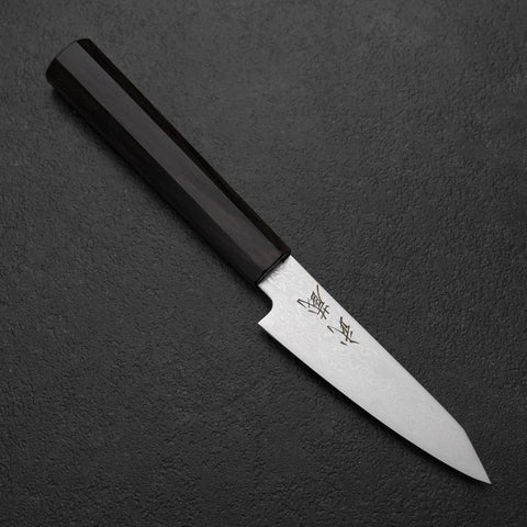 Kiritsuke Petty VG-10 Damascus Ebony Handle 100mm-[Musashi]-[Japanese-Kitchen-Knives]