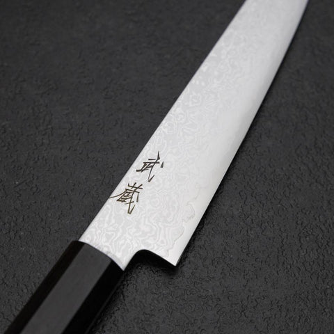 Kiritsuke Petty VG-10 Damascus Ebony Handle 145mm-[Musashi]-[Japanese-Kitchen-Knives]