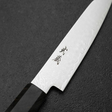 Kiritsuke Petty VG-10 Damascus Gray Birch Handle 120mm (4.7”)-[Musashi]-[Japanese-Kitchen-Knives]