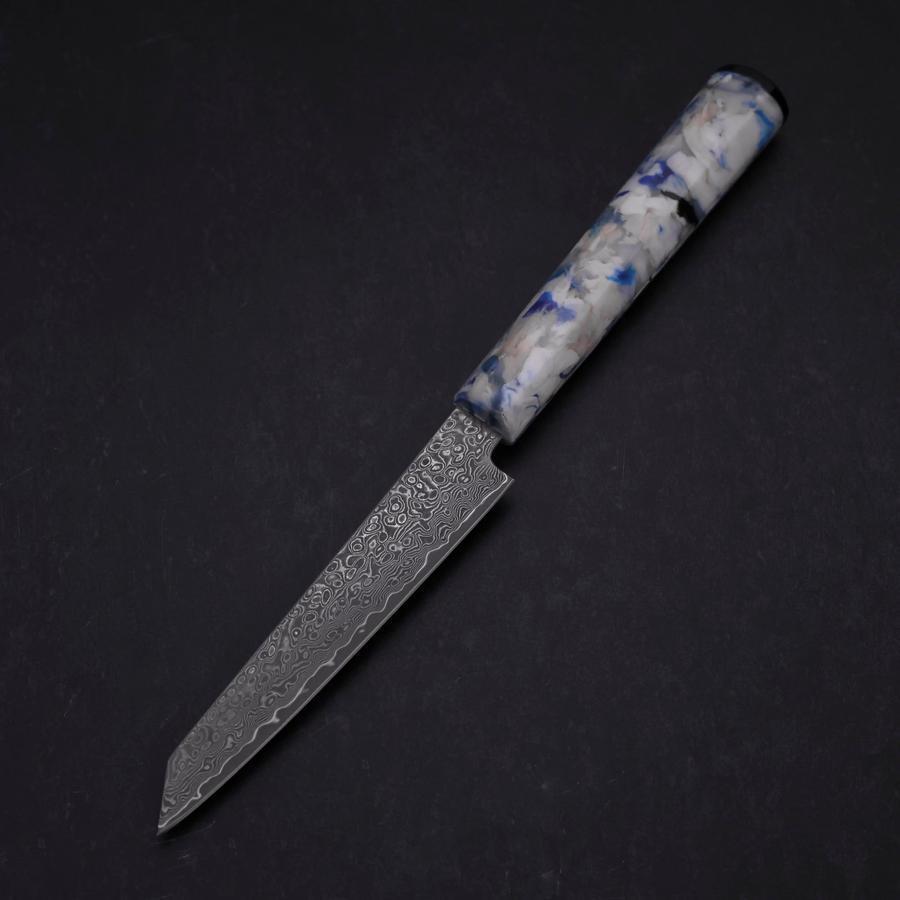 切付ペティー　黒染めダマスカス 切付ペティ VG-10 ダマスカス 黒檀柄 130mm – MUSASHI