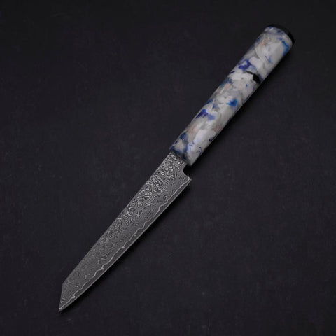 Kiritsuke Petty VG-10 Damascus Ocean Blue-White Mix Handle 130mm (5.1”)-[Musashi]-[Japanese-Kitchen-Knives]