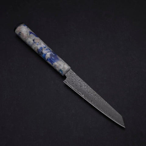 Kiritsuke Petty VG-10 Damascus Ocean Blue-White Mix Handle 130mm (5.1”)-[Musashi]-[Japanese-Kitchen-Knives]
