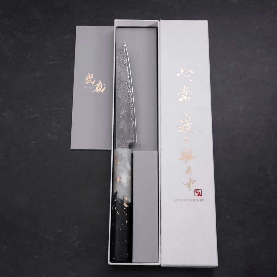 MUSASHI 切付ペティナイフ VG10 ダマスカス 黒檀柄 130mm